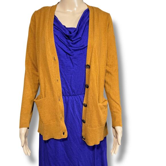 Old Navy Womens Tunic Cardigan Sweater Button Close V Neck Pumpkin Pie Color - Picture 2 of 8